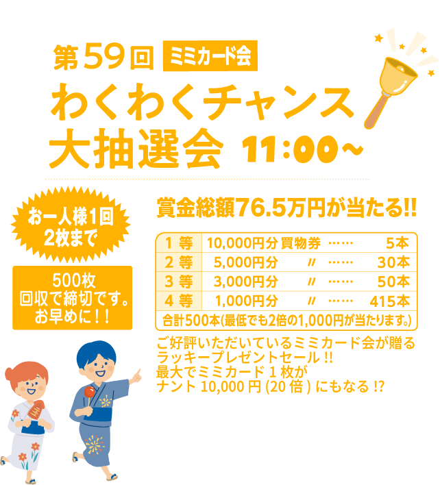 わくわくチャンス大抽選会 15:00~